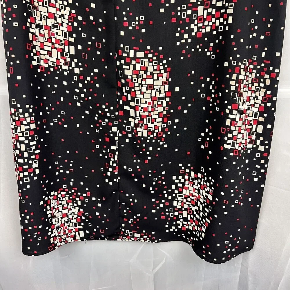 vintage 90s First option geometric maxi skirt black retro sz Sm space funky